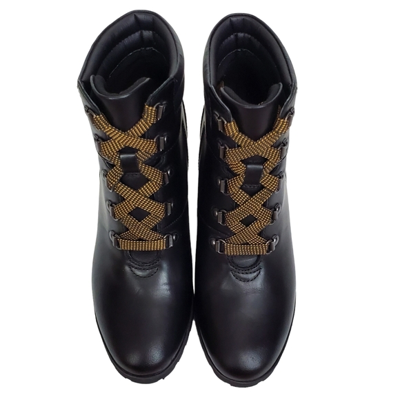 New Timberland allington 5 in leather block heel lace up boots black casual - Picture 12 of 16